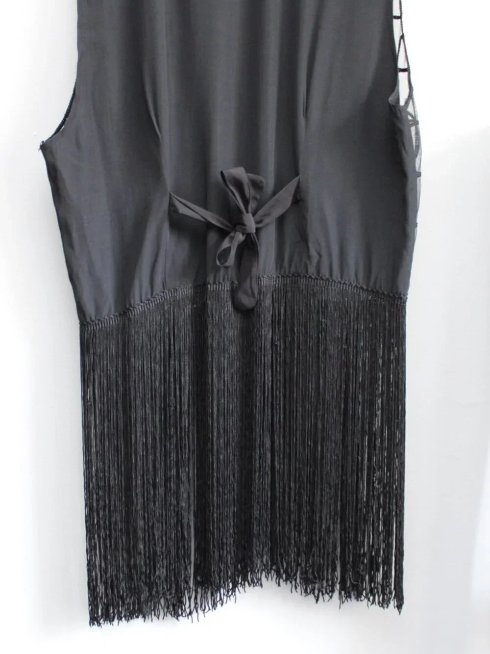 Sam's Fashion Vintage 90s Sheer Swirl Embroidery Fringe Hem Vest Size Large - Picture 4 of 6